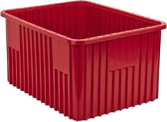 Quantum Storage - 100 Lb Load Capacity Red Polypropylene Dividable Container - Stacking, 22-1/2" Long x 17-1/2" Wide x 12" High - Strong Tooling