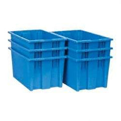 Quantum Storage - 75 Lb Load Capacity Blue Polyethylene Tote Container - Stacking, Nesting, 18" Long x 11" Wide x 9" High - Strong Tooling