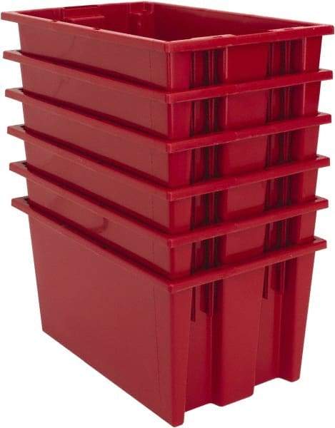 Quantum Storage - 75 Lb Load Capacity Red Polyethylene Tote Container - Stacking, Nesting, 18" Long x 11" Wide x 9" High - Strong Tooling