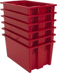 Quantum Storage - 75 Lb Load Capacity Red Polyethylene Tote Container - Stacking, Nesting, 18" Long x 11" Wide x 9" High - Strong Tooling