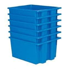 Quantum Storage - 75 Lb Load Capacity Blue Polyethylene Tote Container - Stacking, Nesting, 19-1/2" Long x 15-1/2" Wide x 10" High - Strong Tooling