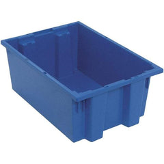 Quantum Storage - 75 Lb Load Capacity Blue Polyethylene Tote Container - Stacking, Nesting, 19-1/2" Long x 13-1/2" Wide x 8" High - Strong Tooling