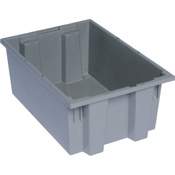 Quantum Storage - 75 Lb Load Capacity Gray Polyethylene Tote Container - Stacking, Nesting, 19-1/2" Long x 13-1/2" Wide x 8" High - Strong Tooling