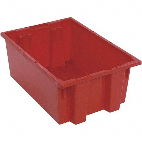 Quantum Storage - 75 Lb Load Capacity Red Polyethylene Tote Container - Stacking, Nesting, 19-1/2" Long x 13-1/2" Wide x 8" High - Strong Tooling