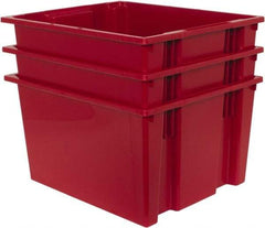 Quantum Storage - 100 Lb Load Capacity Red Polyethylene Tote Container - Stacking, Nesting, 23-1/2" Long x 19-1/2" Wide x 13" High - Strong Tooling