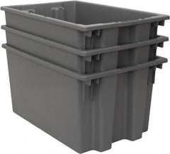 Quantum Storage - 100 Lb Load Capacity Gray Polyethylene Tote Container - Stacking, Nesting, 23-1/2" Long x 15-1/2" Wide x 12" High - Strong Tooling