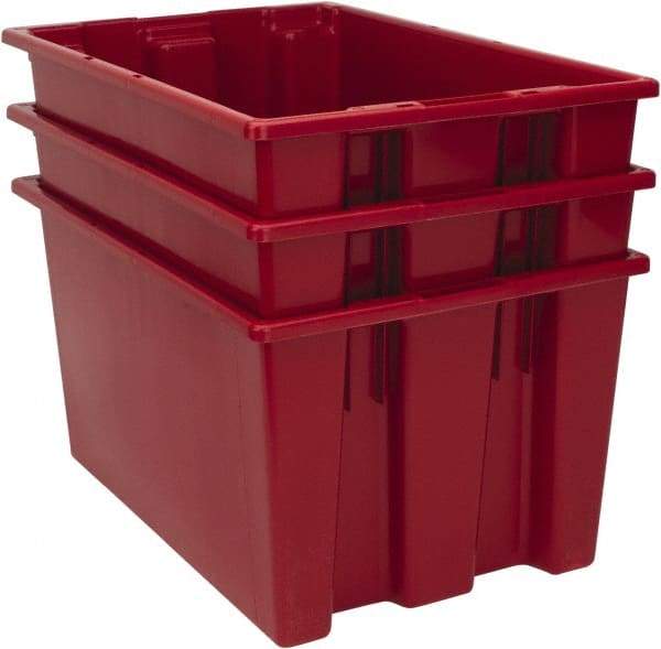 Quantum Storage - 100 Lb Load Capacity Red Polyethylene Tote Container - Stacking, Nesting, 23-1/2" Long x 15-1/2" Wide x 12" High - Strong Tooling