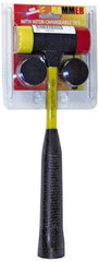 NUPLA - 1 Lb Head 1-1/2" Face Nylon Soft Face Hammer - 12-1/4" OAL, Fiberglass Handle - Strong Tooling