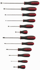 GearWrench - 12 Piece Phillips & Slotted Screwdriver Set - Bit Sizes: Philips #0 to #3, Tip Thickness: 1/4, 3/16, 5/16 & 3/8 - Strong Tooling