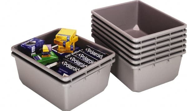 Quantum Storage - 100 Lb. Load Capacity Gray Polypropylene Tote Container - Strong Tooling