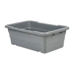 Quantum Storage - 100 Lb Load Capacity Gray Polypropylene Cross-Stack Container - Stacking, 25.1" Long x 16" Wide x 8-1/2" High - Strong Tooling