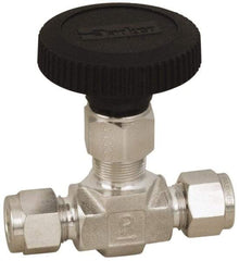 Parker - 5,000 Max psi, 1/8" Pipe, 316 Grade Stainless Steel, Inline Instrumentation Needle Valve - Strong Tooling