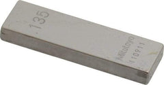 Mitutoyo - 0.135" Rectangular Steel Gage Block - Accuracy Grade 0, Includes Certificate of Inspection - Strong Tooling