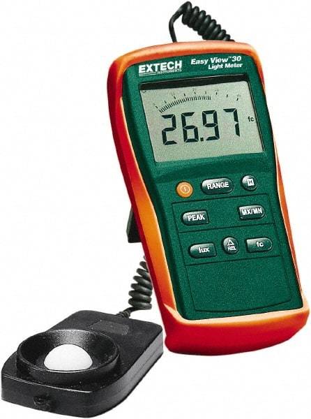 Extech - AAA Batteries, 40 to 40,000 FC, LCD Display, Silicone Photodiode Light Meter - 3 Accuracy, Compatible with All Visible Light Lighting, Built In Memory - Strong Tooling