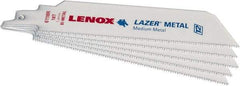 Lenox - 6" Long x 1" Thick, Bi-Metal Reciprocating Saw Blade - Straight Profile, 18 TPI, Toothed Edge - Strong Tooling