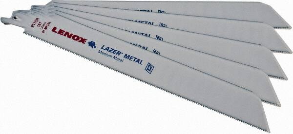 Lenox - 9" Long x 1" Thick, Bi-Metal Reciprocating Saw Blade - Straight Profile, 18 TPI, Toothed Edge - Strong Tooling