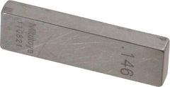 Mitutoyo - 0.146" Rectangular Steel Gage Block - Accuracy Grade 0, Includes Certificate of Inspection - Strong Tooling