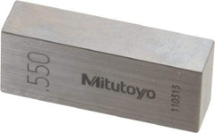 Mitutoyo - 0.55" Rectangular Steel Gage Block - Accuracy Grade 0, Includes Certificate of Inspection - Strong Tooling