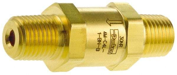 Parker - 1/2" Brass Check Valve - Inline, MNPT x MNPT, 3,000 WOG - Strong Tooling