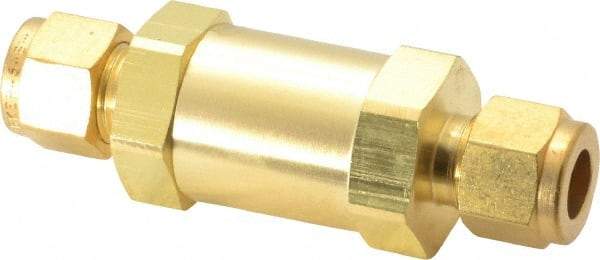 Parker - 3/8" Brass Check Valve - Inline, Comp x Comp, 3,000 WOG - Strong Tooling