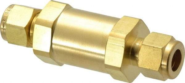 Parker - 3/8" Brass Check Valve - Inline, Comp x Comp, 3,000 WOG - Strong Tooling