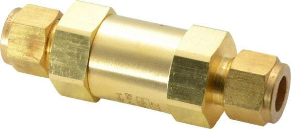 Parker - 1/2" Brass Check Valve - Inline, Comp x Comp, 3,000 WOG - Strong Tooling