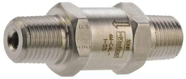 Parker - 3/8" Stainless Steel Check Valve - Inline, MNPT x MNPT, 6,000 WOG - Strong Tooling