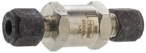 Parker - 3/4" Stainless Steel Check Valve - Inline, Comp x Comp, 6,000 WOG - Strong Tooling