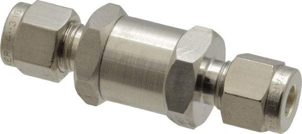 Parker - 1/4" Stainless Steel Check Valve - Inline, Comp x Comp, 6,000 WOG - Strong Tooling