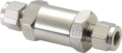 Parker - 3/8" Stainless Steel Check Valve - Inline, Comp x Comp, 6,000 WOG - Strong Tooling