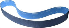 Norton - 2-1/2" Wide x 60" OAL, 80 Grit, Zirconia Alumina Abrasive Belt - Zirconia Alumina, Medium, Coated, X Weighted Cloth Backing, Series R823 - Strong Tooling