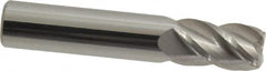 Accupro - 3/8", 4 Flute, Single End, Solid Carbide, 0.045" Corner Radius End Mill - 2" OAL, 40° Helix, Right Hand Flute, 5/8" LOC, Right Hand Cut - Strong Tooling