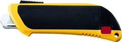 Olfa - Retractable Utility Knife - 2" Blade, Yellow & Black Plastic/Stainless Steel Handle, 1 Blade Included - Strong Tooling