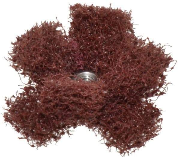 Merit Abrasives - 1-1/2" Diam Medium Density Cross Buff - 2 Plys, 8-32 Thread, Medium Grade, 23,000 Max RPM - Strong Tooling