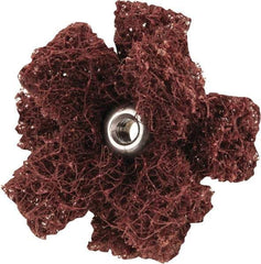 Merit Abrasives - 1-1/2" Diam Medium Density Cross Buff - 2 Plys, 8-32 Thread, Coarse Grade, 23,000 Max RPM - Strong Tooling