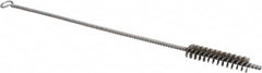 Schaefer Brush - 3" Long x 5/8" Diam Stainless Steel Long Handle Wire Tube Brush - Single Spiral, 15" OAL, 0.006" Wire Diam, 3/8" Shank Diam - Strong Tooling