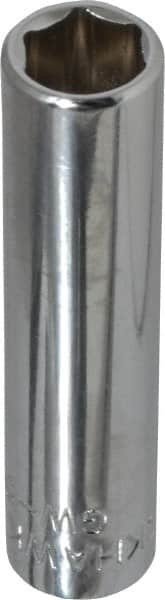 Blackhawk by Proto - 1/4" Drive, Deep Hand Socket - 6 Points, 1-15/16" OAL, Chrome Finish - Strong Tooling