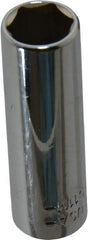 Blackhawk by Proto - 1/4" Drive, Deep Hand Socket - 6 Points, 1-15/16" OAL, Chrome Finish - Strong Tooling