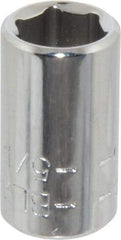 Blackhawk by Proto - 5/16", 1/4" Drive, Standard Hand Socket - 6 Points, 1" OAL, Chrome Finish - Strong Tooling