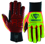 Synthetic Leather Double Palm Reinforced Red Silicone Palm Gloves 2X-Large - Strong Tooling