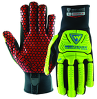 Synthetic Leather Double Palm Reinforced Red PVC PalmGloves X-Large - Strong Tooling