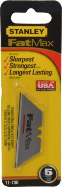 Stanley - 5 Piece High Carbon Steel Utility Knife Blade - 2-7/16" OAL, 0.024" Blade Thickness - Strong Tooling