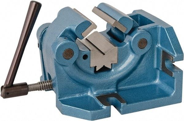 Bison - 4" Jaw Width, 2" Throat Depth, Manual Self Centering Vise - Steel - Strong Tooling