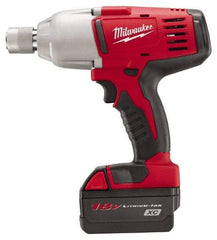 Milwaukee Tool - 7/16" Drive 18 Volt Pistol Grip Cordless Impact Wrench & Ratchet - 0 to 1,900 RPM, 0 to 2,200 BPM, 350 Ft/Lb Torque, 2 Lithium-Ion Batteries Included - Strong Tooling