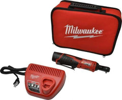 Milwaukee Tool - 1/4" Drive 12 Volt Inline Cordless Impact Wrench & Ratchet - 250 RPM, 30 Ft/Lb Torque, 1 Lithium-Ion Battery Included - Strong Tooling