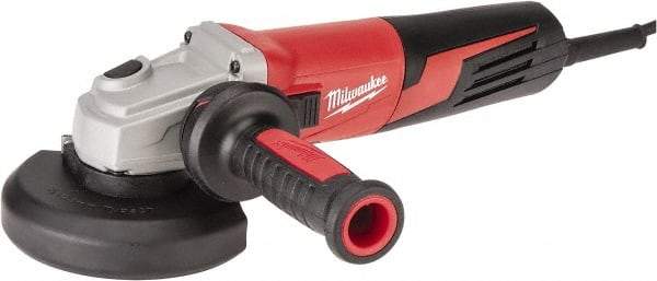 Milwaukee Tool - 5" Wheel Diam, 11,000 RPM, Corded Angle & Disc Grinder - 5/8-11 Spindle, 120 Volts, 13 Amps - Strong Tooling