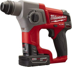 Milwaukee Tool - 12 Volt SDS Plus Chuck Cordless Rotary Hammer - 0 to 6,200 BPM, 0 to 900 RPM, Reversible - Strong Tooling