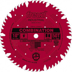 Freud - 10" Diam, 5/8" Arbor Hole Diam, 50 Tooth Wet & Dry Cut Saw Blade - Carbide-Tipped, Standard Round Arbor - Strong Tooling