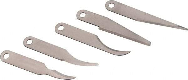 Excel - 5 Piece Steel Hobby Blade - 2-5/16" OAL, 0.031" Blade Thickness - Strong Tooling