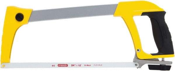 Stanley - 12" Hacksaw - 4-3/4" Throat Depth, ABS/TPR Handle, Contoured Ergonomic D-Style Handle with Thumb Grip - Strong Tooling